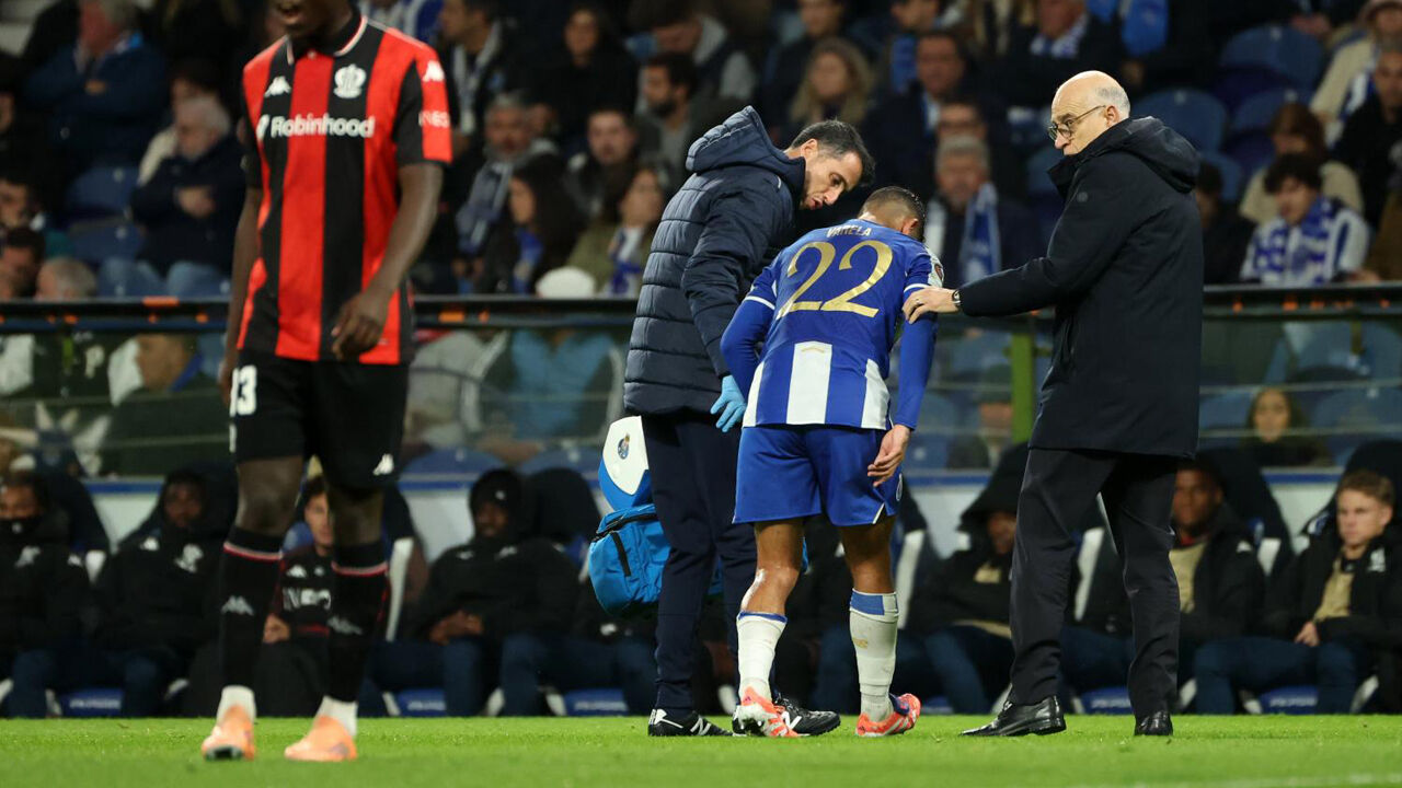 Alan Varela saiu em dificuldades do jogo com o Nice