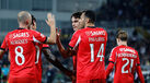 Benfica celebra golo contra o V. Guimarães