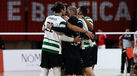 Jogadores do Sporting a festejar 