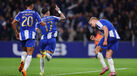 Jogadores do FC Porto celebram golo contra o Sp. Braga