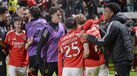SATISFEITOS. Jogadores do Benfica deixaram o relvado com um sorriso no rosto