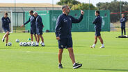 Rui Borges em treino pré-Champions
