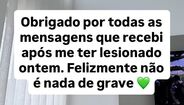 Fresneda agradece mensagens após lesão. Felizmente, não é grave