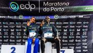 Vencedores da Maratona do Porto 2025 no pódio