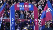 A entrada em campo dos jogadores do Barça