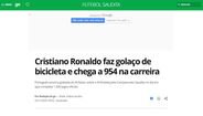 Globoesporte (Brasil): «Cristiano Ronaldo faz golaço de bicicleta e chega aos 954 na carreira»