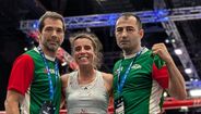 Sofia Oliveira com os técnicos Raúl Lemos e Manuel Gomes
