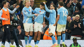 Jogadores do Manchester City a festejar 