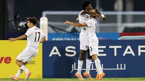 Jogadores da Seleção Nacional a festejar 