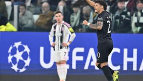 Maxi Araújo celebra o seu golo no Juventus-Sporting