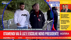 As imagens de Otamendi na Luz para votar nas eleições do Benfica durante a tarde