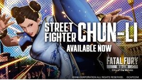 Chun-Li de Street Fighter chega a Fatal Fury: City of the Wolves