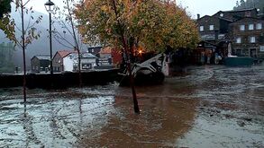 Ruas alagadas em Piódão