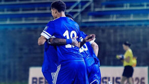 Jogadores de Curaçau a festejar 