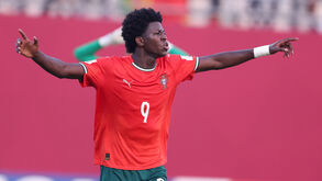 Anísio Cabral celebra após marcar contra a Bélgica no Mundial Sub-17