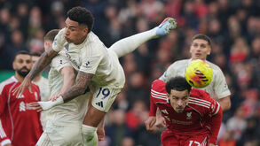 Momento do jogo entre o Liverpool e Nottingham