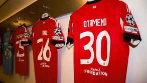 Balneário do Benfica no jogo com o Ajax