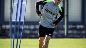 Fresneda sorridente no treino na Academia