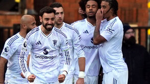 Jogadores do Manchester United a festejar