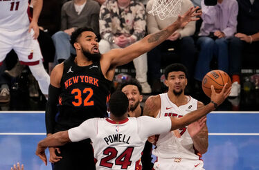 Momento do jogo entre os New York Knicks  e os Miami Heat