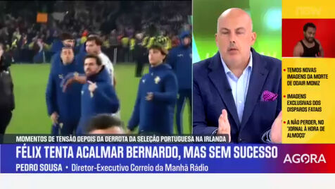 Pedro Sousa: Adeptos que se 'pegaram' com Rúben Dias e Bernardo Silva tinham sido recebidos no hotel da seleção na manhã do jogo