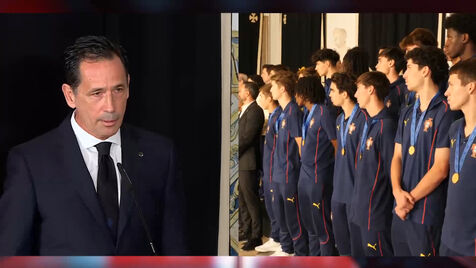 Pedro Proença discursa na condecoração dos jogadores de sub-17