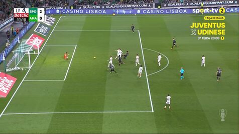 O golo de Luis Suárez ao Estrela após uma grande jogada coletiva do Sporting