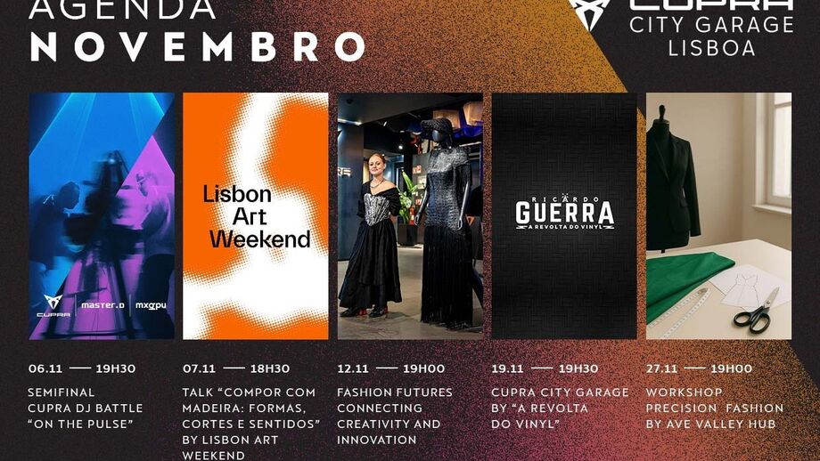 Agenda de novembro na Cupra City Garage em Lisboa com vários eventos