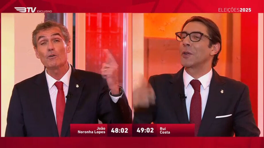 Debate aceso entre os dois candidatos às eleições do Benfica