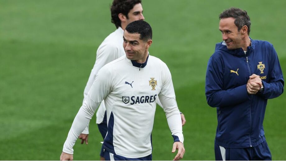 Cristiano Ronaldo durante treino