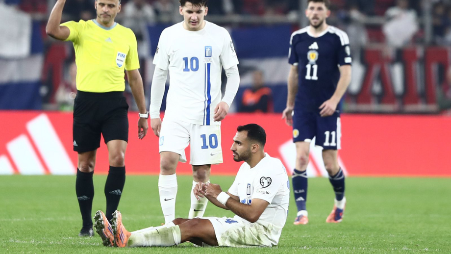 Pavlidis lesiona-se no Grécia-Escócia