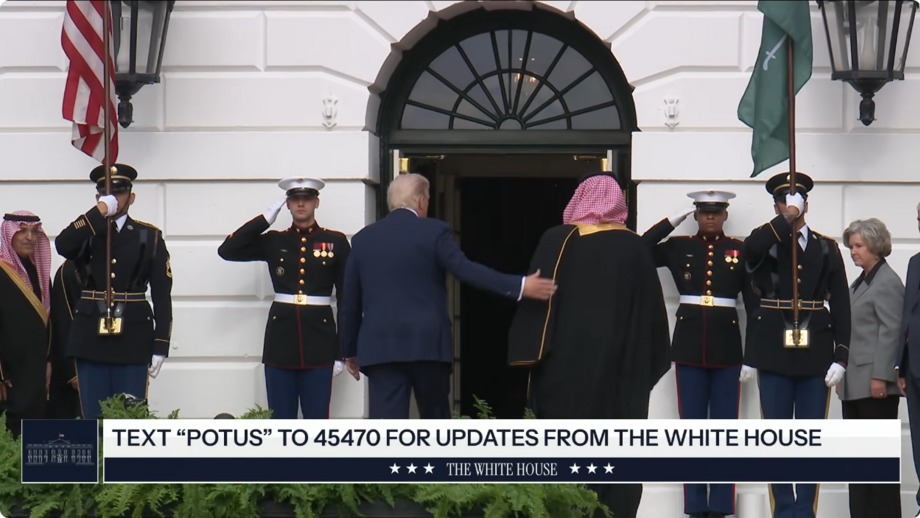 Presidente dos Estados Unidos acolhe delegação saudita, que integra CR7