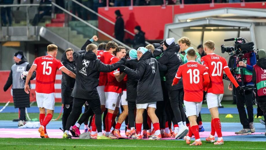 Austríacos celebram apuramento para o Mundial'2026