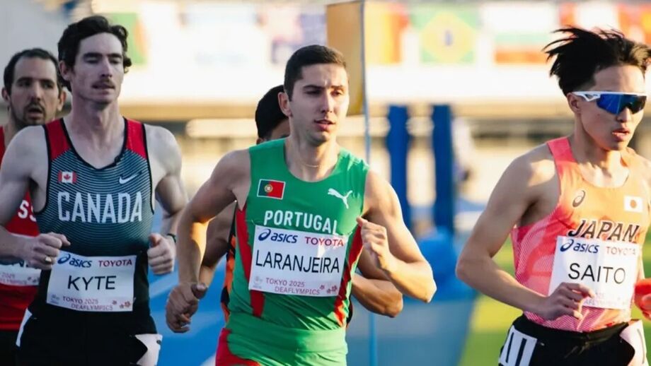 Francisco Laranjeira na final dos 5.000 metros dos Surdolímpicos de Tóquio'2025