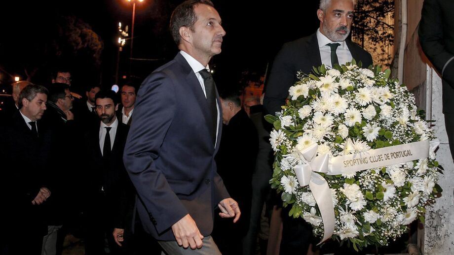Frederico Varandas no funeral de João Rendeiro, antigo hoquista do Sporting