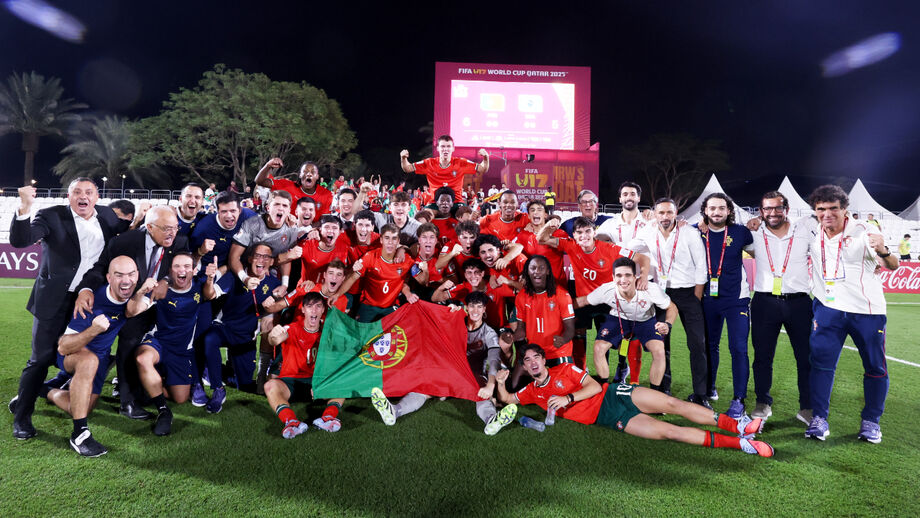 Seleção portuguesa celebra passagem à final do Mundial de sub-17