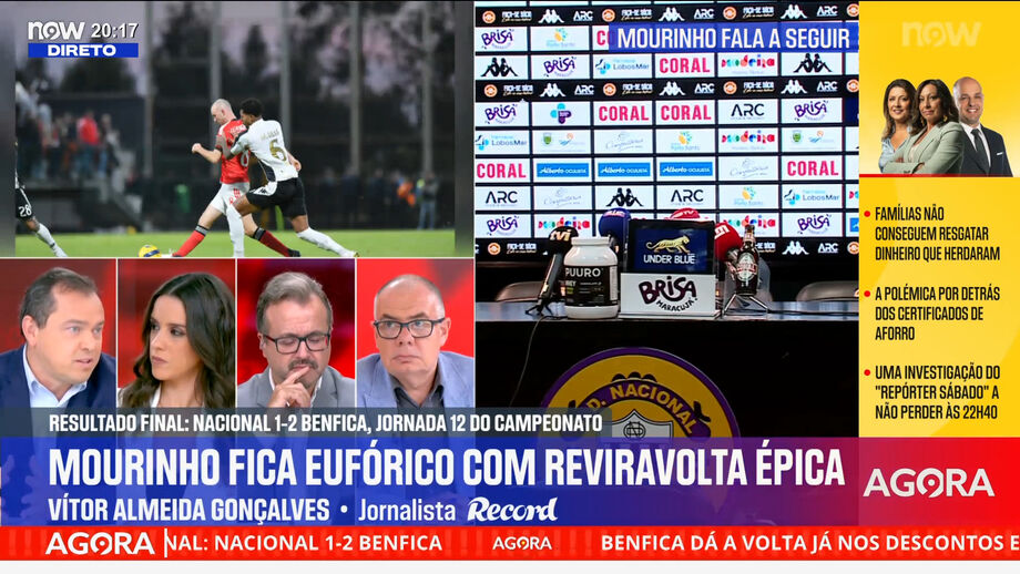 Editor de Record analisa exibição do Benfica