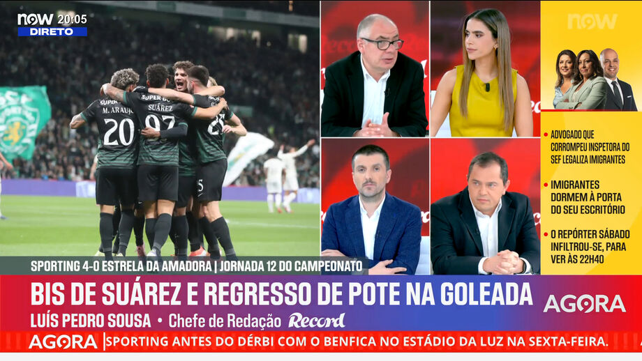 Luís Pedro Sousa, Vítor Almeida Gonçalves e Valter Marques no programa 'Record na Hora' no Now