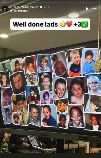 A storie de El Hadji Diou no Instagram