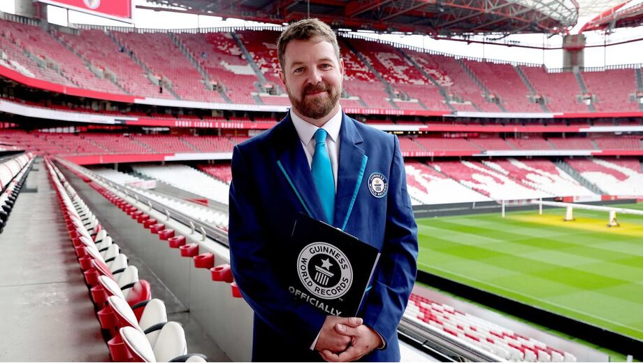 Richard Stenning é Juíz do Guinness e esteve no Estádio da Luz 