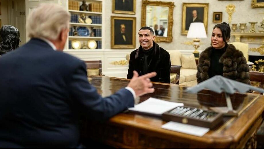Donald Trump, Cristiano Ronaldo e Georgina Rodríguez na Casa Branca 