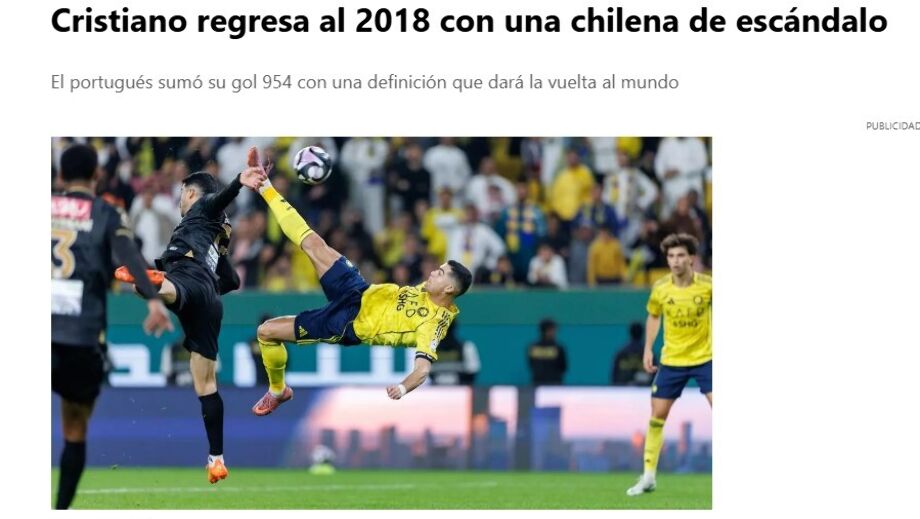 Sport (Espanha): «Cristiano regressa a 2018 com uma bicicleta escandalosa»