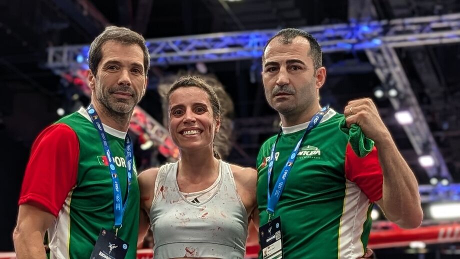 Sofia Oliveira com os técnicos Raúl Lemos e Manuel Gomes