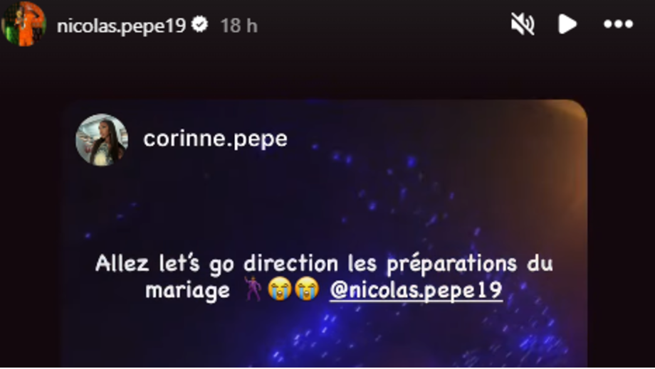 O 'storie' de Corinne Pépé, partilhado pelo irmão, Nicolas