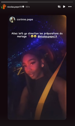 O 'storie' de Corinne Pépé, partilhado pelo irmão, Nicolas