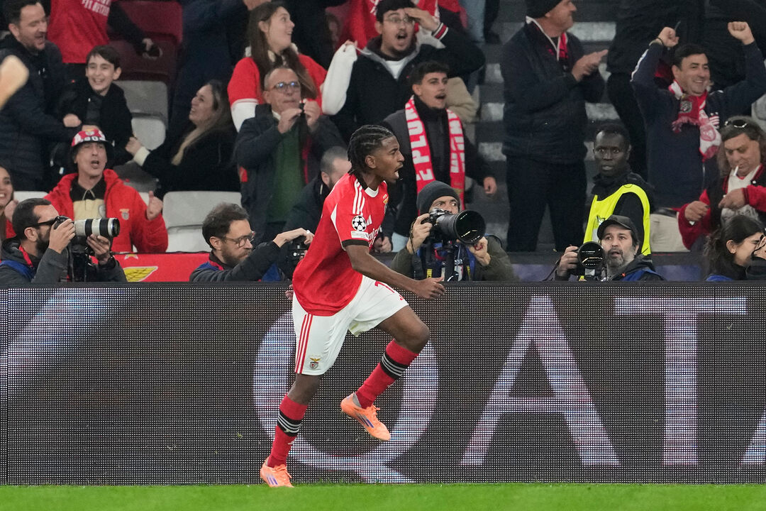 Leandro Barreiro a festejar golo marcado ao Nápoles