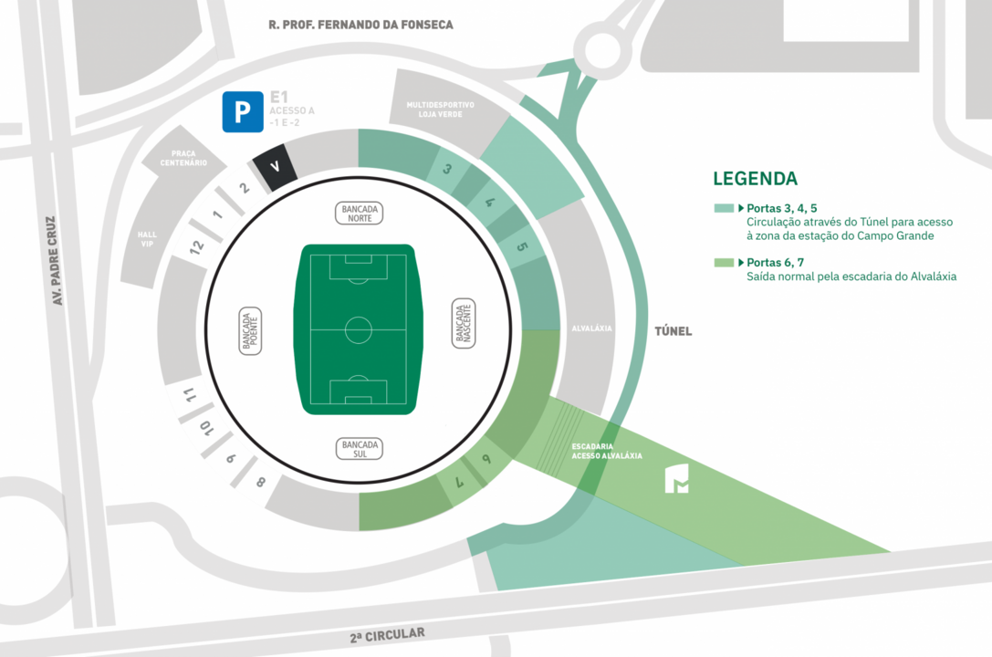 Acessos condicionados ao Estádio José Alvalade no jogo com o AVS SAD