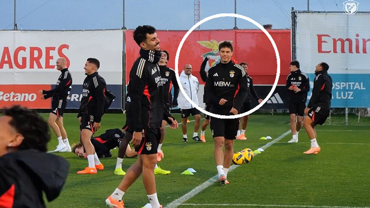 André Vakulyuk no treino do Benfica