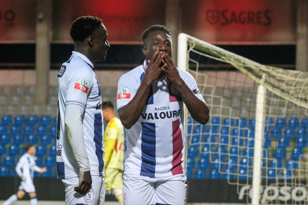 Dany Jean festeja o golo marcado ao Casa Pia durante o jogo dos oitavos de final da Taça de Portugal 