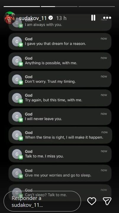 Após lesão, Sudakov publica mensagens de apoio e fé